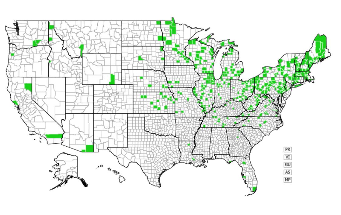 Buckwheat distribution - United States